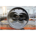 Tubo de PVC de extrusión 55/110 Barril de doble tornillo cónico